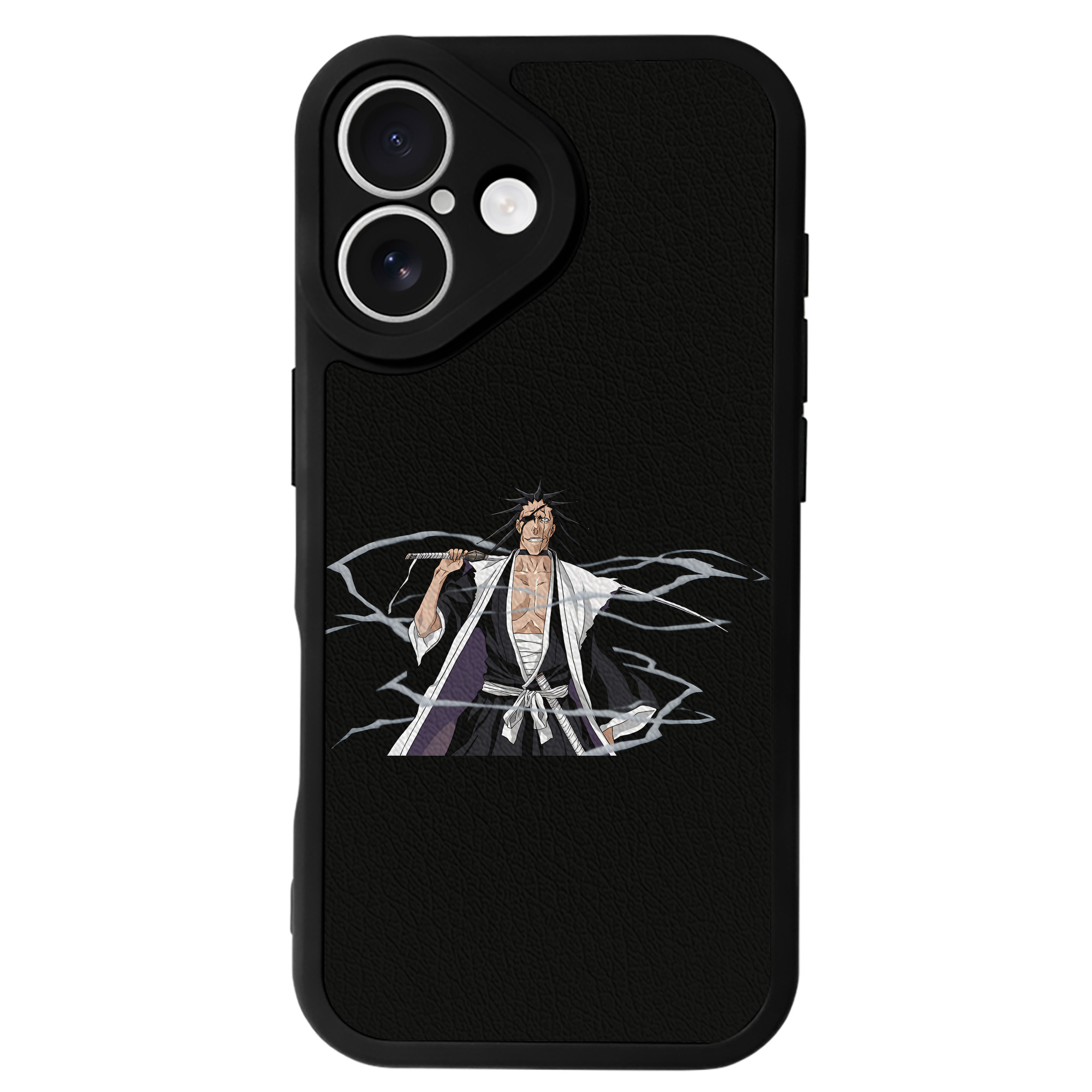 （画像用） ブリーチ ざらき けんぱち BLEACH Zaraki Kenpachi 【iPhone 16シリーズ対応】シリコンスマホケース（レザー調） 材質：シリコン